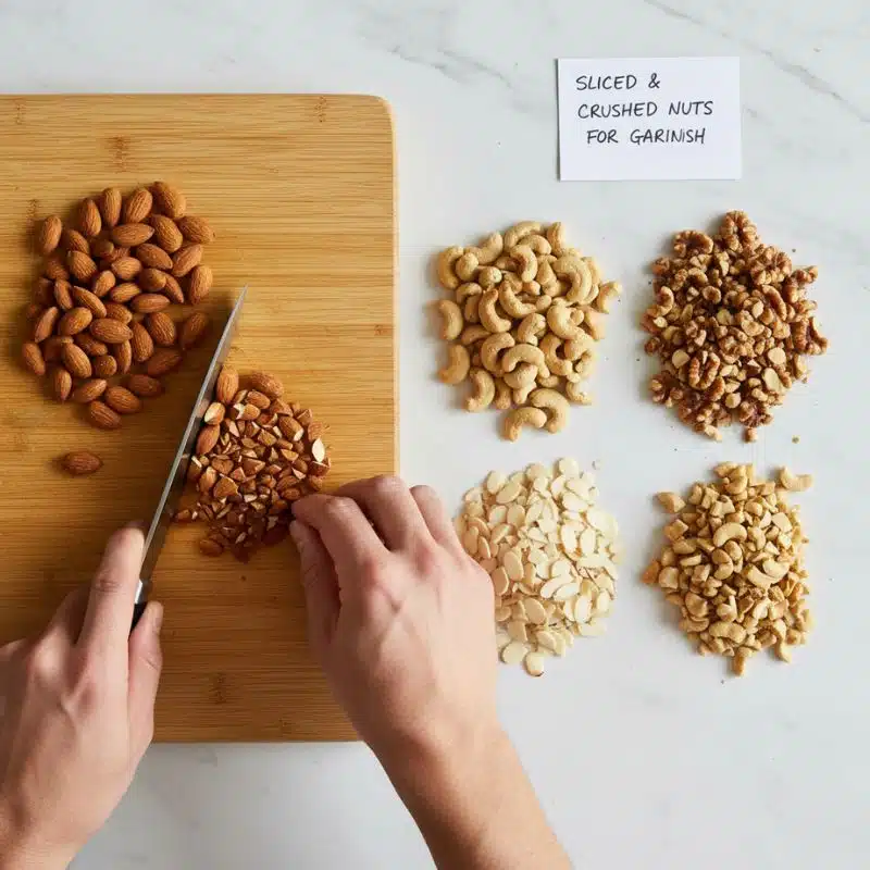 Slice or crush the almonds